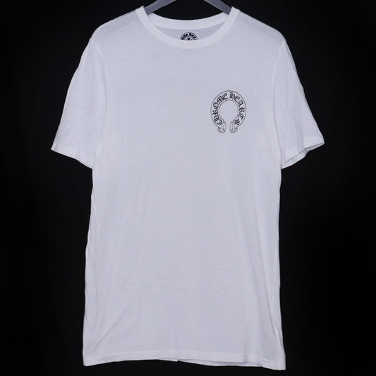 CHROME HEARTS Old Scroll Label Collar T-Shirt White Size M