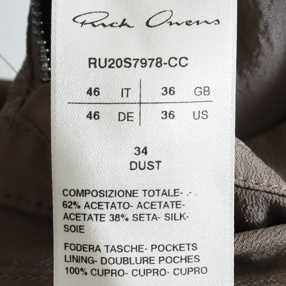 RICK OWENS 20SS Double Breasted Pea Coat Charcoal Size 46