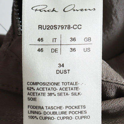 RICK OWENS 20SS Double Breasted Pea Coat Charcoal Size 46