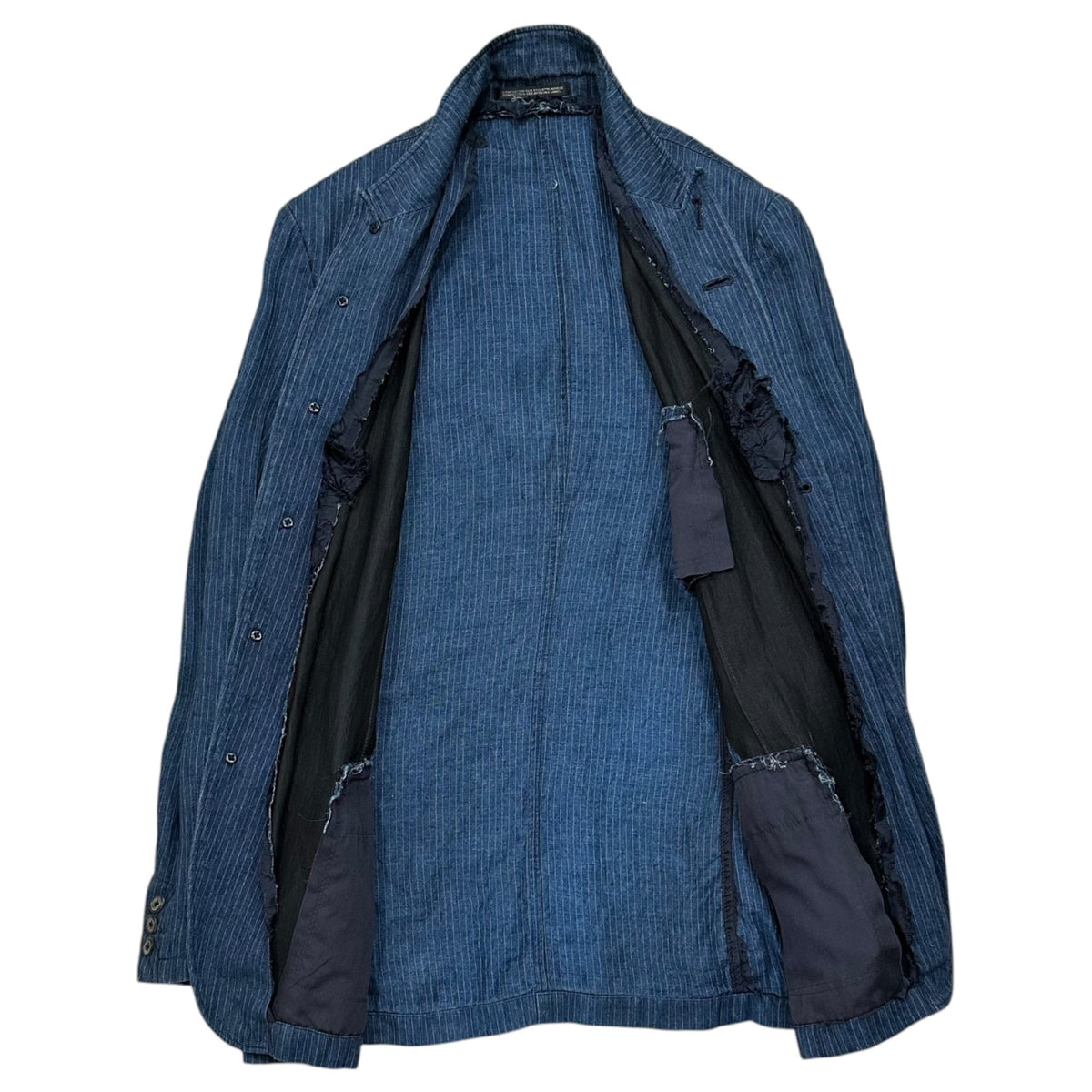YOHJI YAMAMOTO POUR HOMME Indigo Striped Jacket Size 3