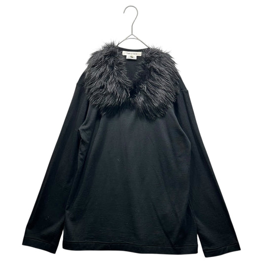 COMME des GARCONS 23AW Faux Fur Collar Wool Long Sleeve Top Size S