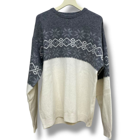 SEQUEL 23AW Nordic Crew Neck Bicolor Knit Gray Size XL