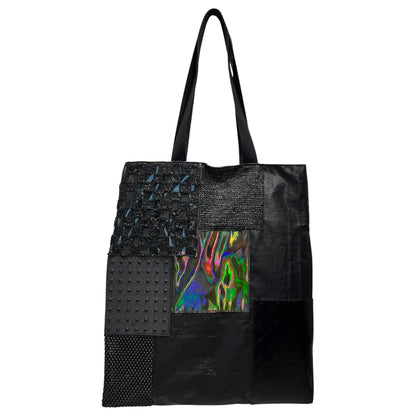 JUNYA WATANABE 25SS Mixed-Fabric Patchwork Tote Bag Black