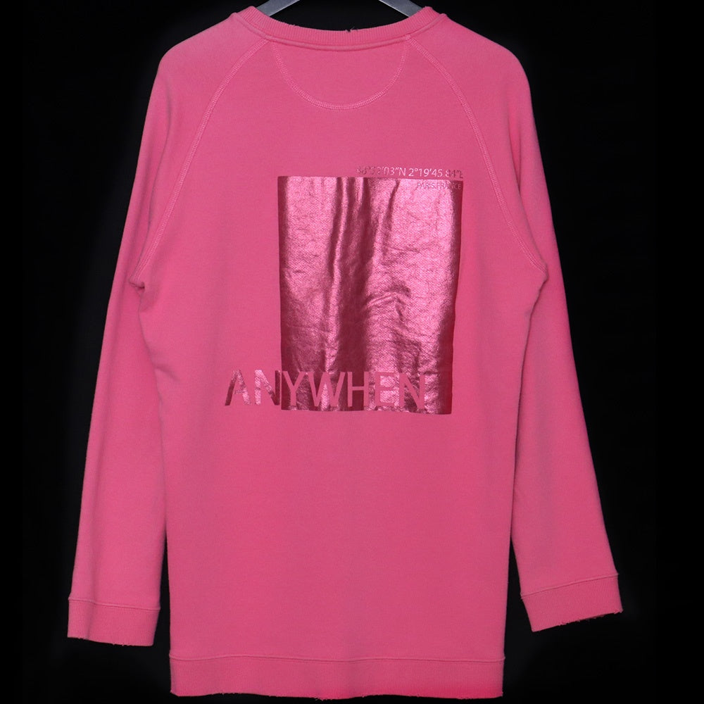 VALENTINO Distressed Back Print Sweatshirt Pink Size XS