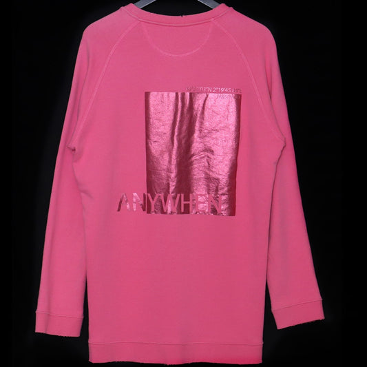 VALENTINO Distressed Back Print Sweatshirt Pink Size XS