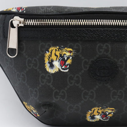 GUCCI GG Supreme Tiger Print Waist Bag Black Size 90