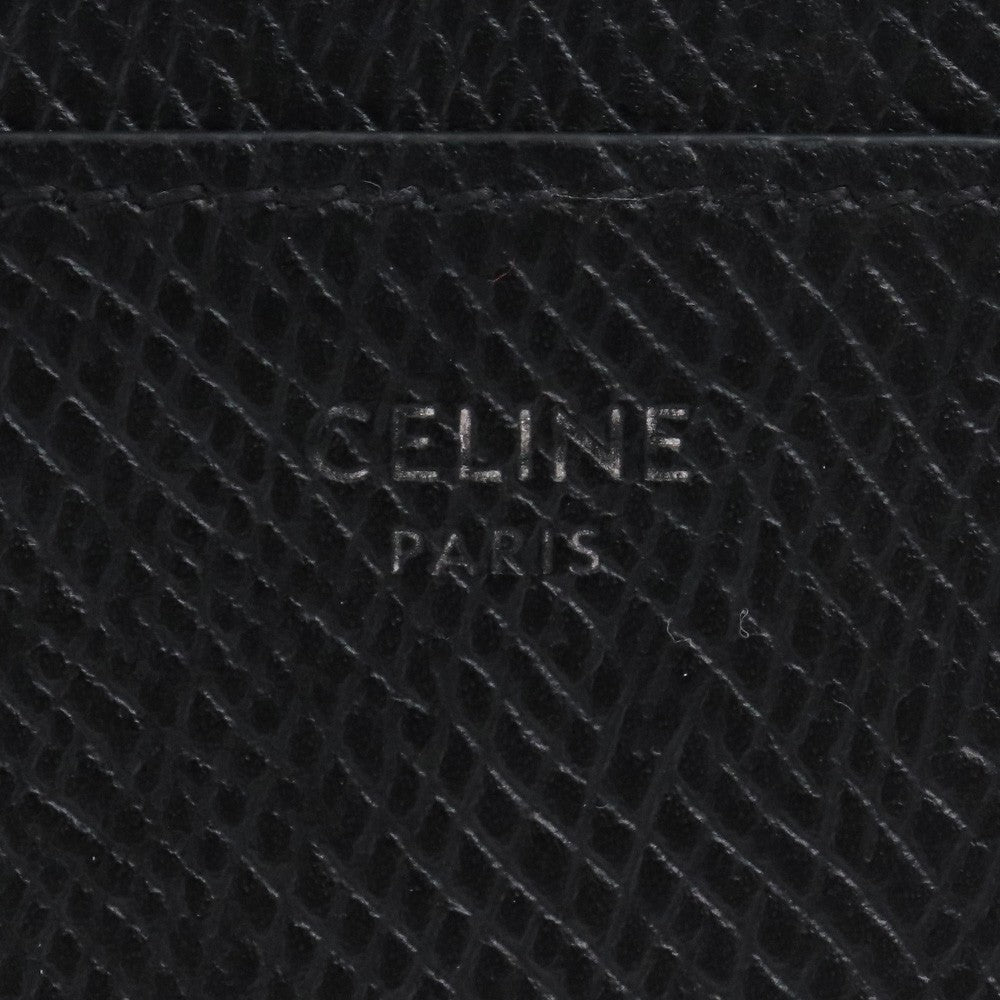 CELINE Grained Calfskin Card Holder Black Wallet Size F