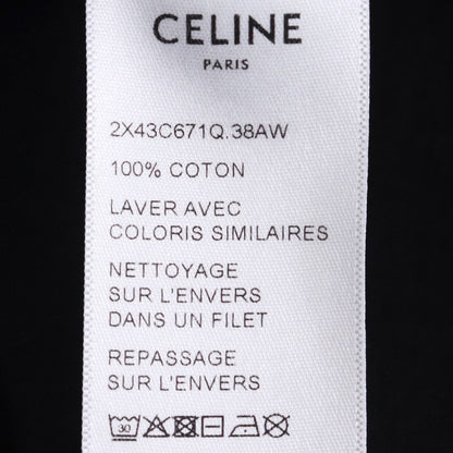 CELINE 38AW Small Logo Print Loose T-Shirt Black Size XS