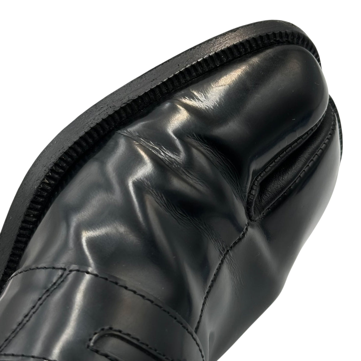 MAISON MARGIELA Tabi Coin High-Shine Leather Loafers Size 38