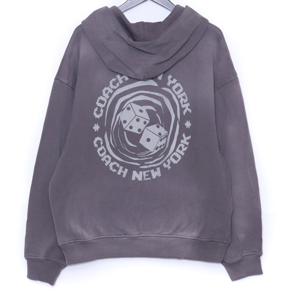 Coach Dice Relaxed Hoodie Gray Size M