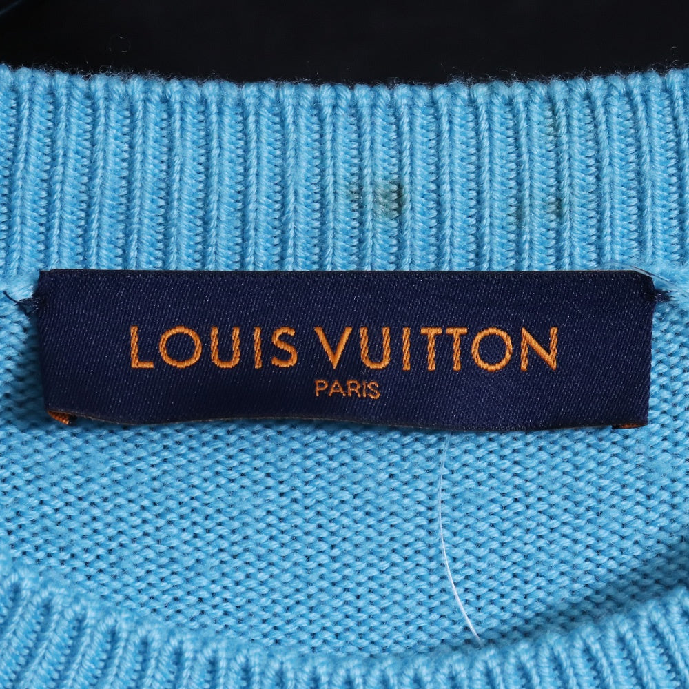 LOUIS VUITTON 21SS Distorted Giant Sweater Blue Size M