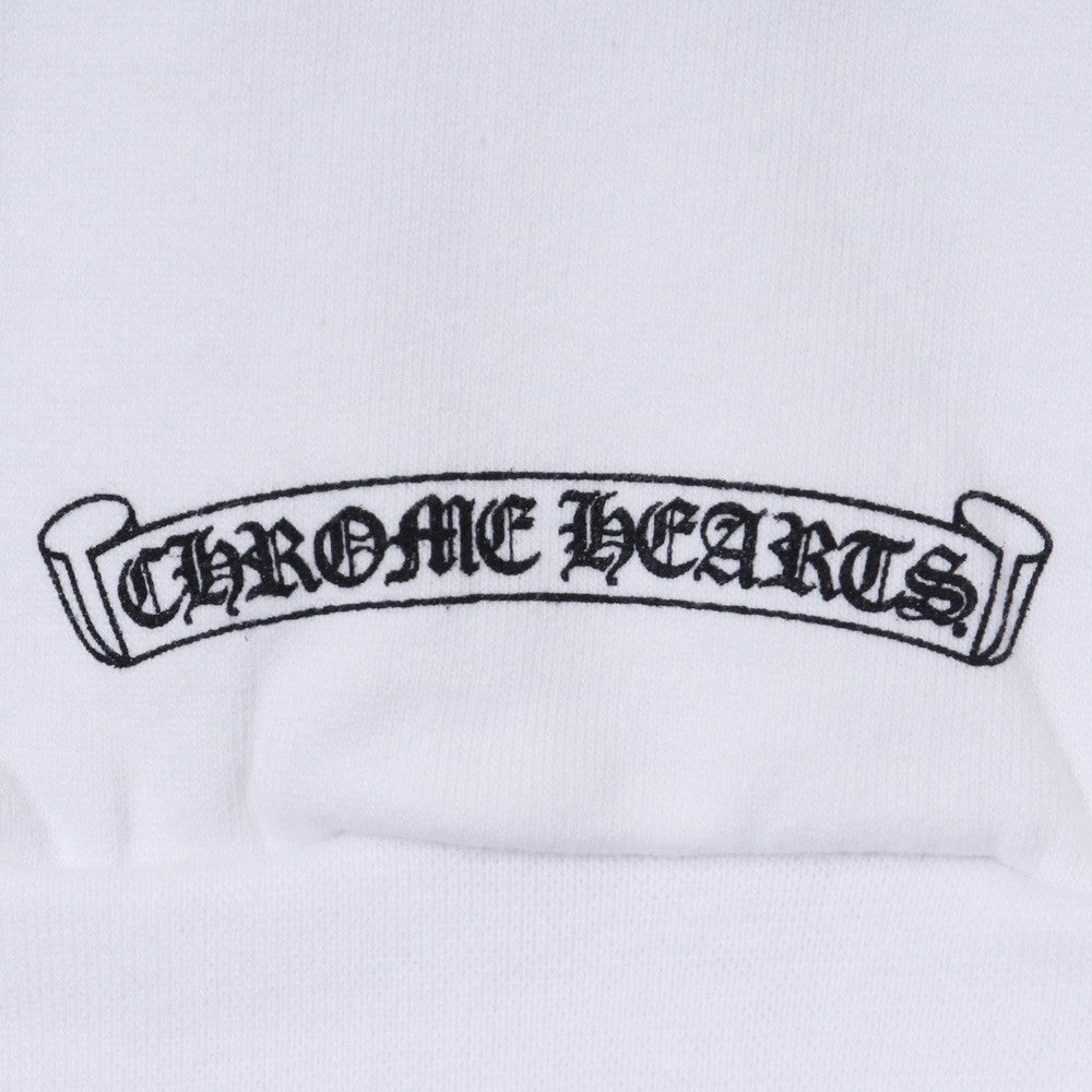 CHROME HEARTS Front Arm Logo Pullover Hoodie White Size XXL