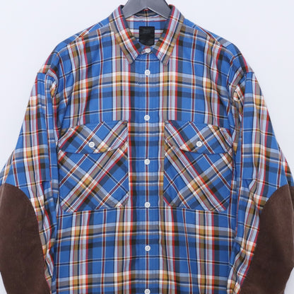 DAIWA PIER39 Tech Elbow Patch Flannel Shirt Blue Size M