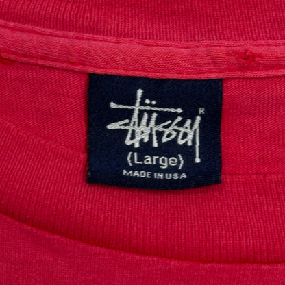STUSSY 90s USA Made Graphic T-Shirt Red Size L
