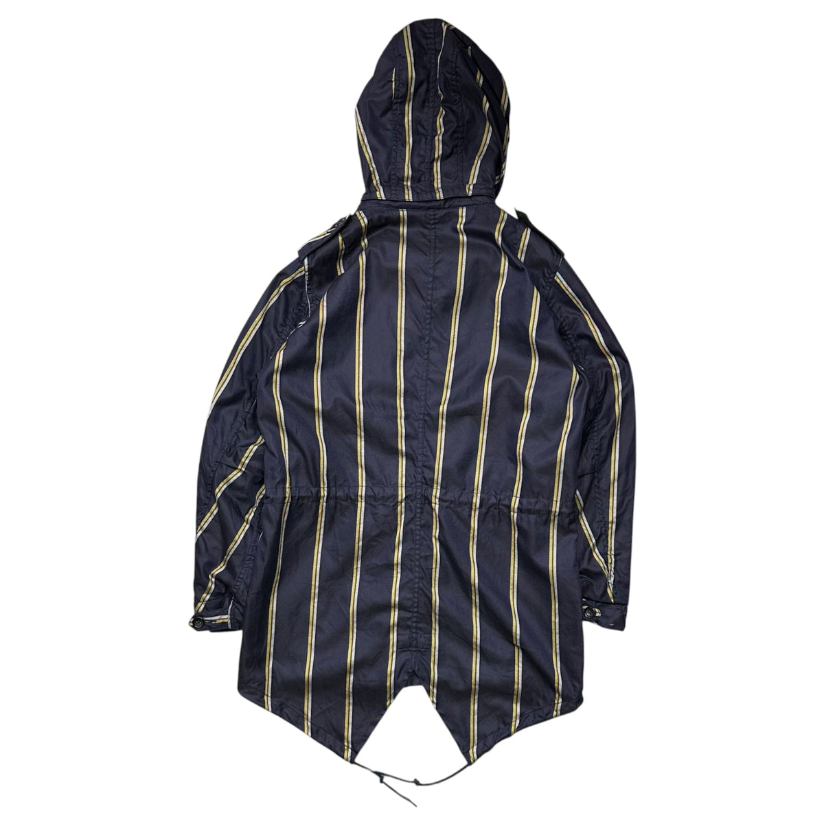 VISVIM 00s Fishtail Striped Cotton Coat Navy Yellow Size M