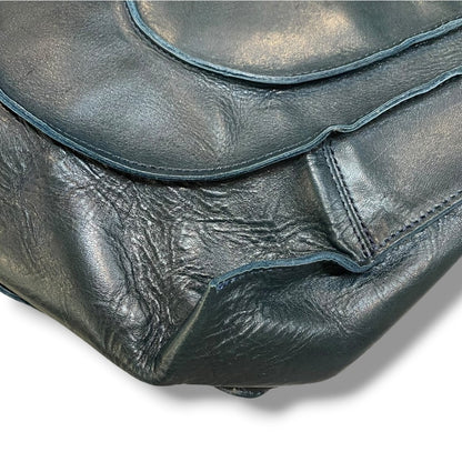 JURGEN LEHL Leather Shoulder Bag Dark Green Size F