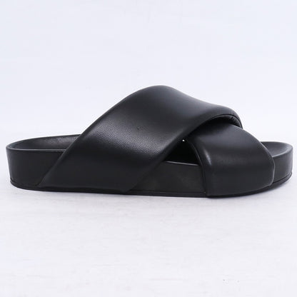 JIL SANDER Crossover Padded Strap Sandals Black Size EU 42