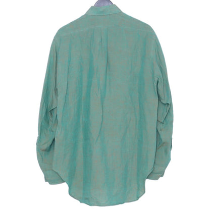 HEUGN Alan Linen Chambray One-Piece Shirt Green Size 2