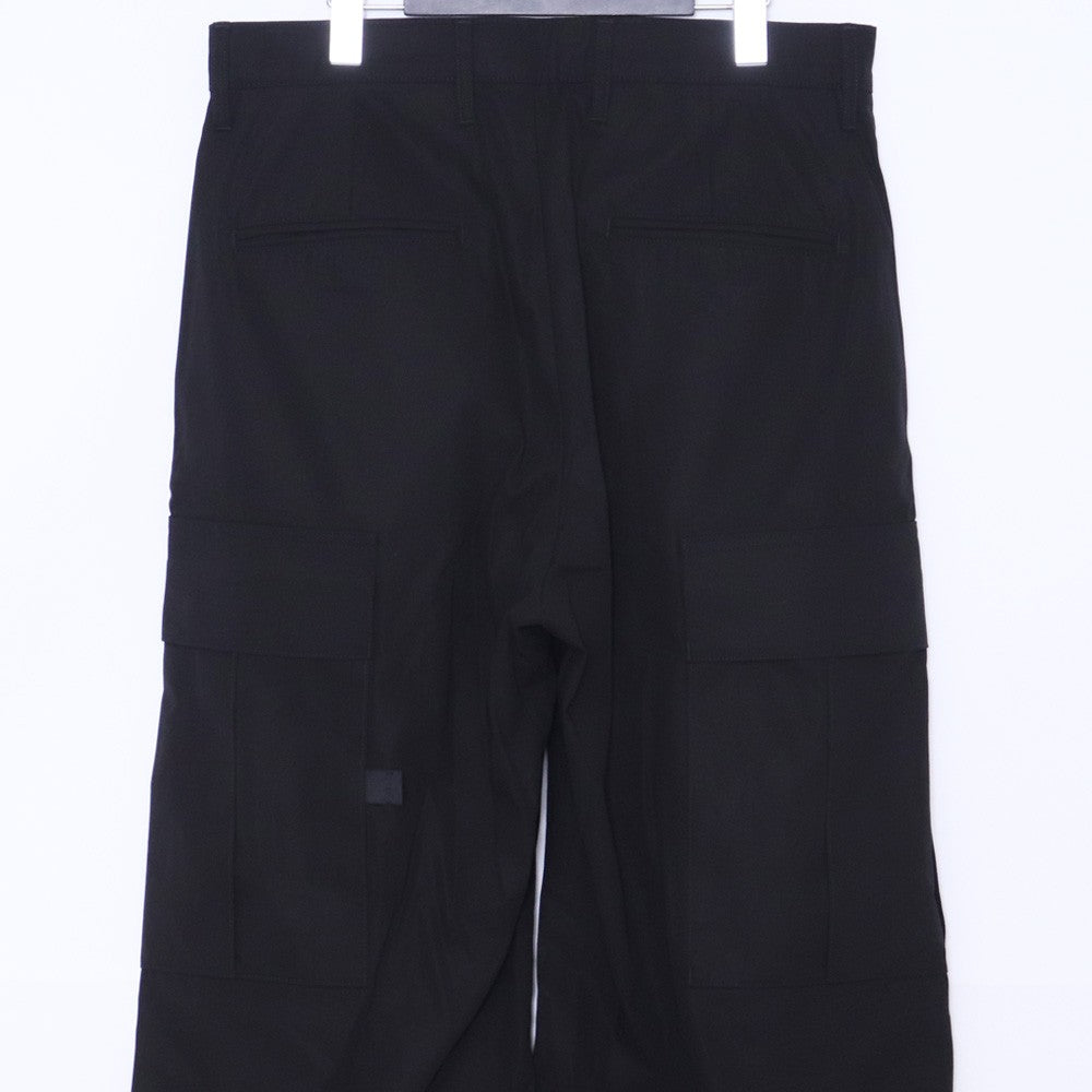 ALMOSTBLACK 25SS Black Woven Wide 6-Pocket Pants Size 2