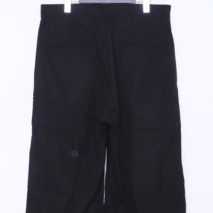 ALMOSTBLACK 25SS Black Woven Wide 6-Pocket Pants Size 2