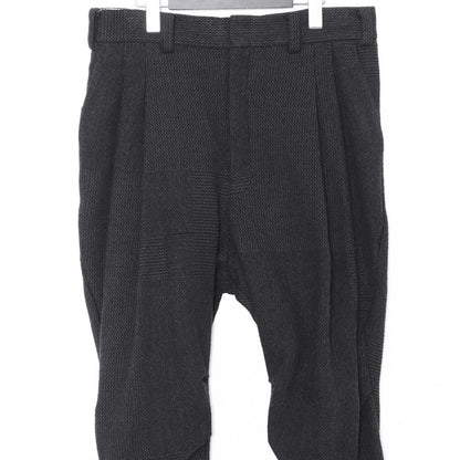DEVOA Crazy Check Wool Silk Easy Casual Pants Black Size 2
