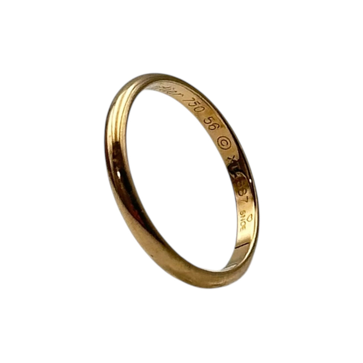 Cartier 18K Pink Gold Band Ring Size JP 15.5
